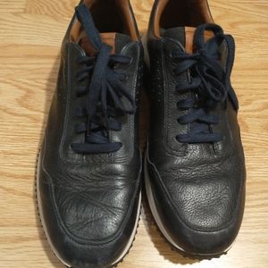 Men's Clarks active air SZ 12 Leather LaceUp Athletic Sneaker Black,Excellent Co